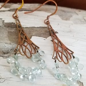 Aquamarine Vintage earrings redone